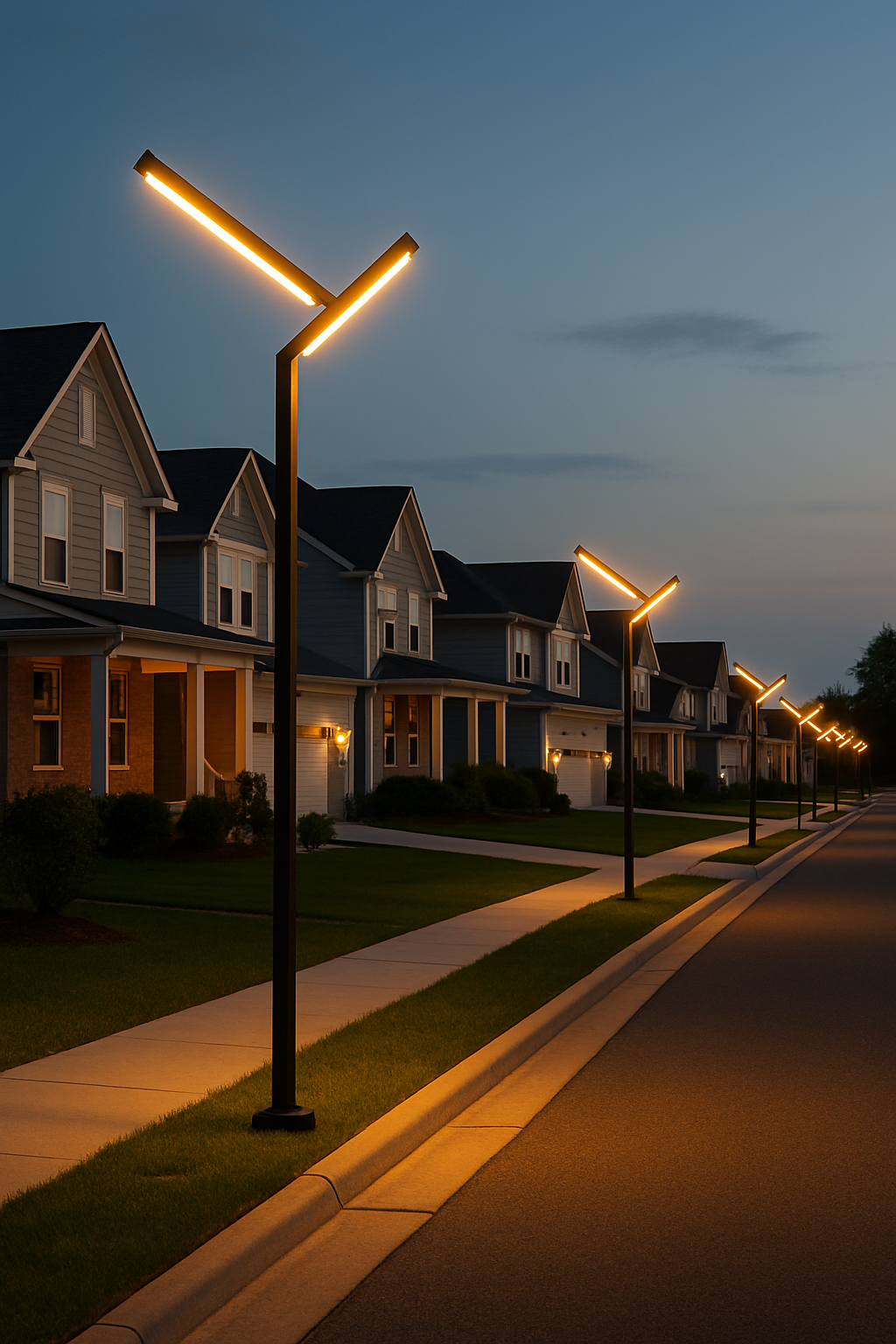 چراغ محوطه فلزی ۴۰۸۰ دوشعله ۲ متری